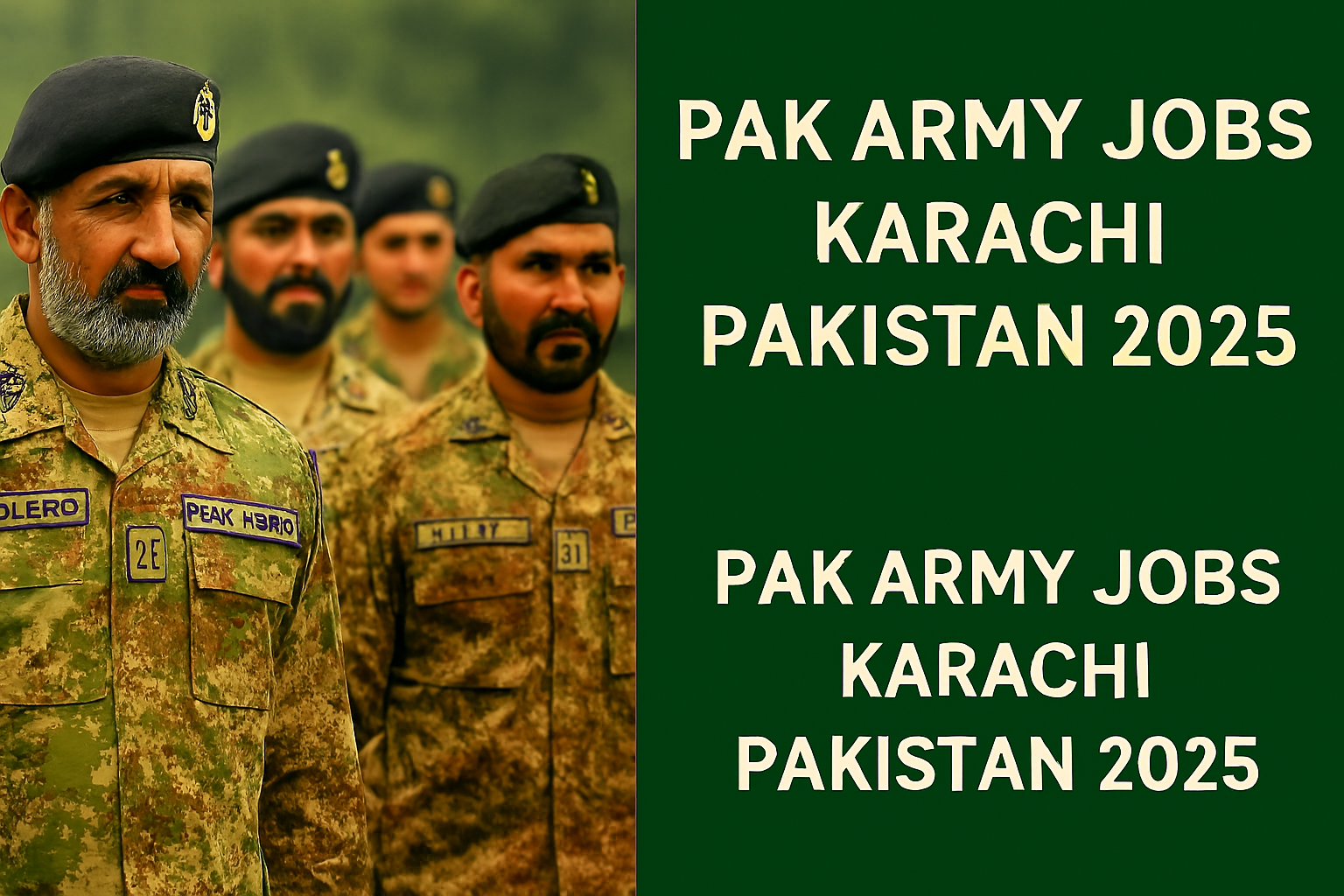 Pakistan Army latest job advertisement 2025 in Karachi Sindh Pakistan