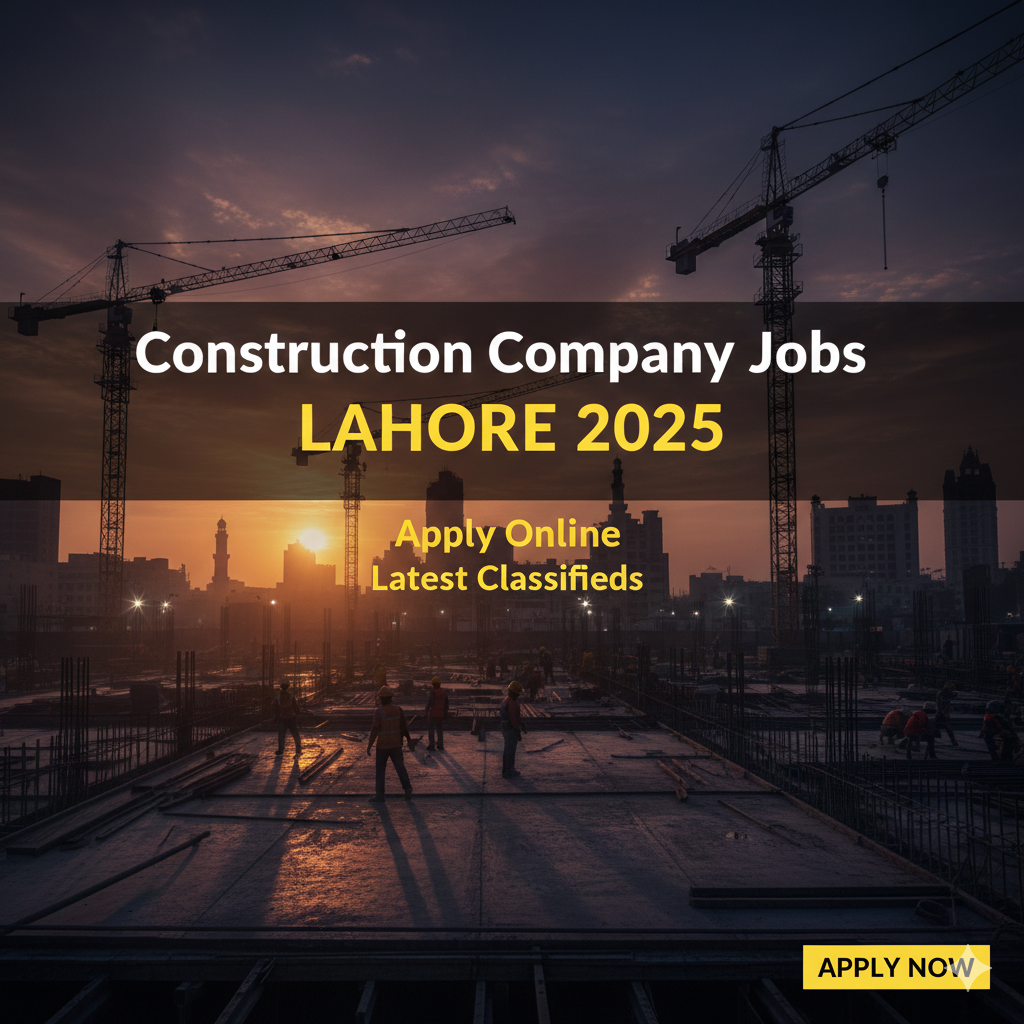 Construction Company Jobs Lahore 2025 Advertisement Latest Construction Jobs in Lahore 2025 Project Manager Vacancy Construction Company 2025 Civil Engineer Jobs Lahore Construction Sector 2025 Electrical Foreman Job in Lahore 2025 Finance Manager Construction Company Lahore 2025